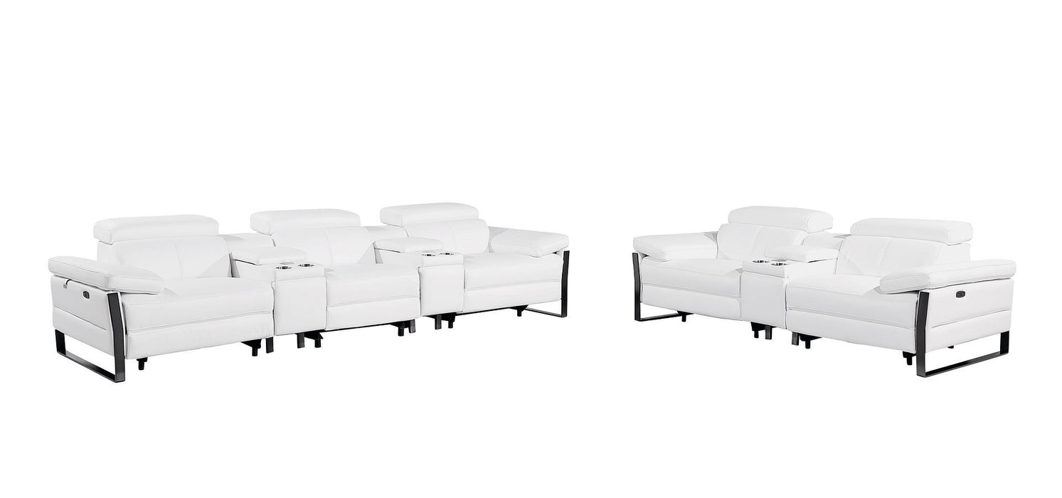 1246 - Modular Power Reclining Dual Console Sofa And Console Loveseat Set With Power Headrests