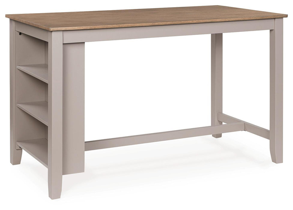 Harperfeld - 5 Pc. - Dining Table And 4 Barstools - Natural / Gray