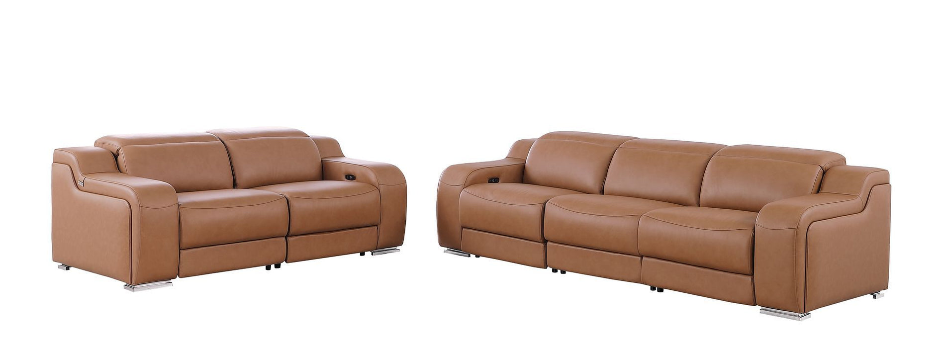 1116 - 5-Piece Modular Power Reclining Sofa And Loveseat Set In With 4 Power Recliners & Power Headrests