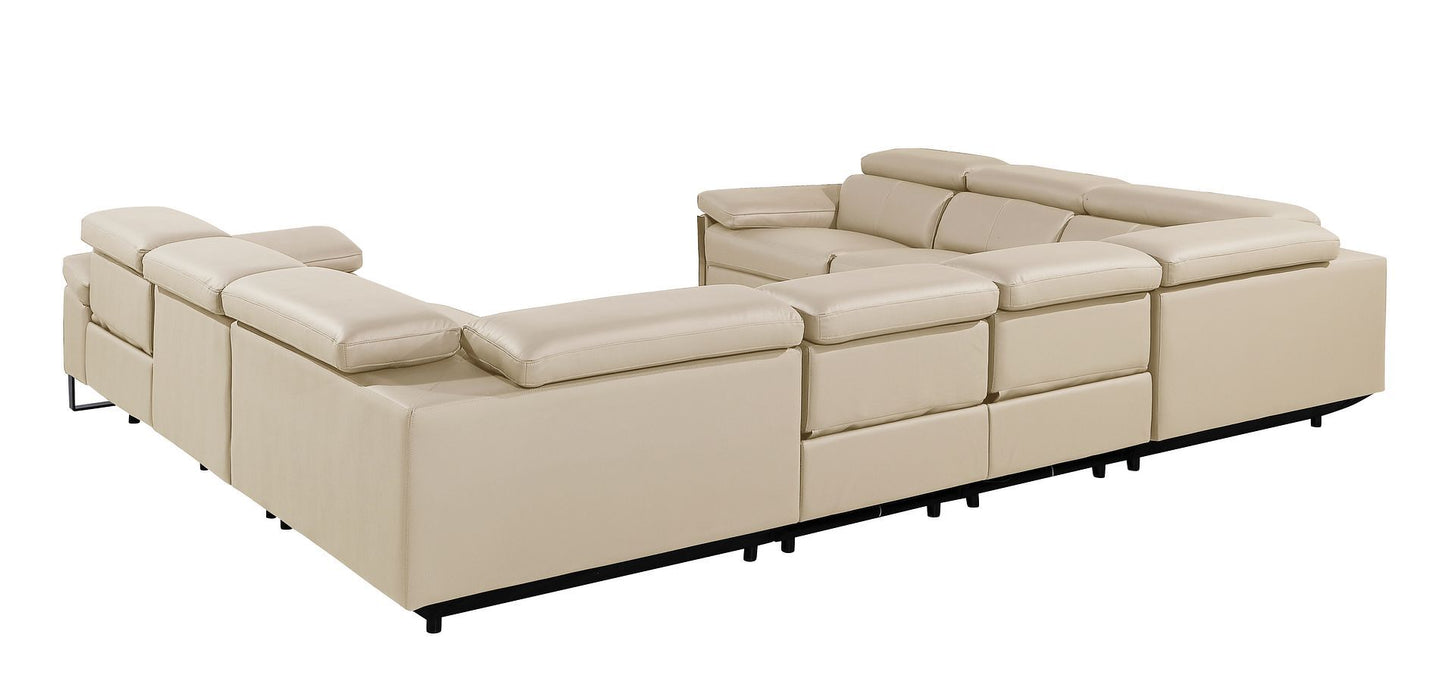 1246 - 8-Piece U-Shaped Modular Power Reclining Sectional With 4 Power Recliners And Power Headrests