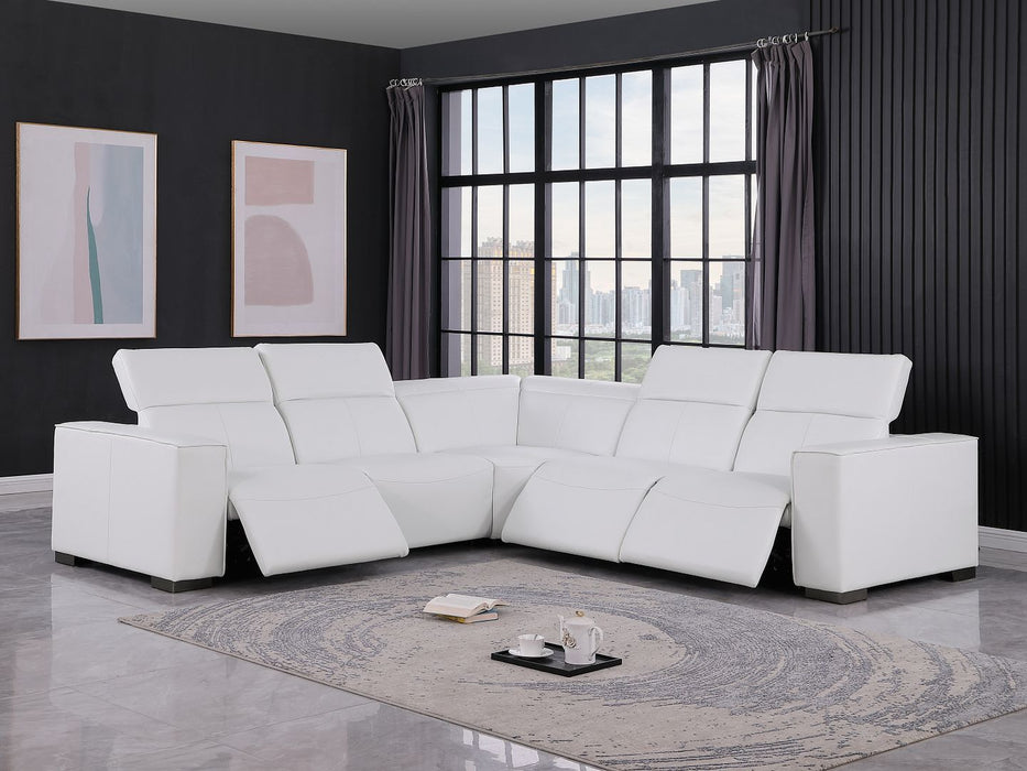 1208 - Leather Reclining Set (Sofa & Loveseat With 4 Power Recliners)