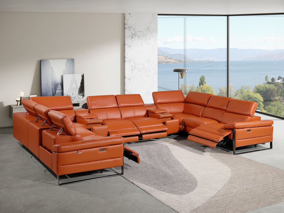 1246 - 10-Piece U-Shaped Modular Power Reclining Sectional With 4 Power Recliners And Power Headrests