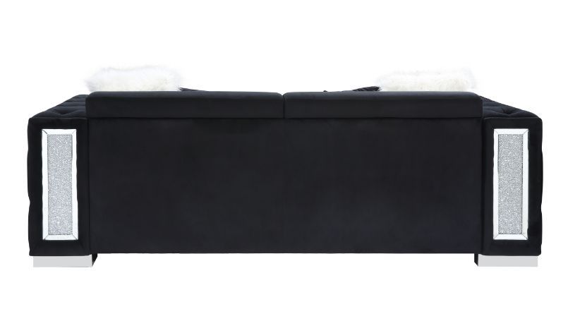 Trislar - Sofa With 4 Pillows Same Lv01397) - Black Velvet