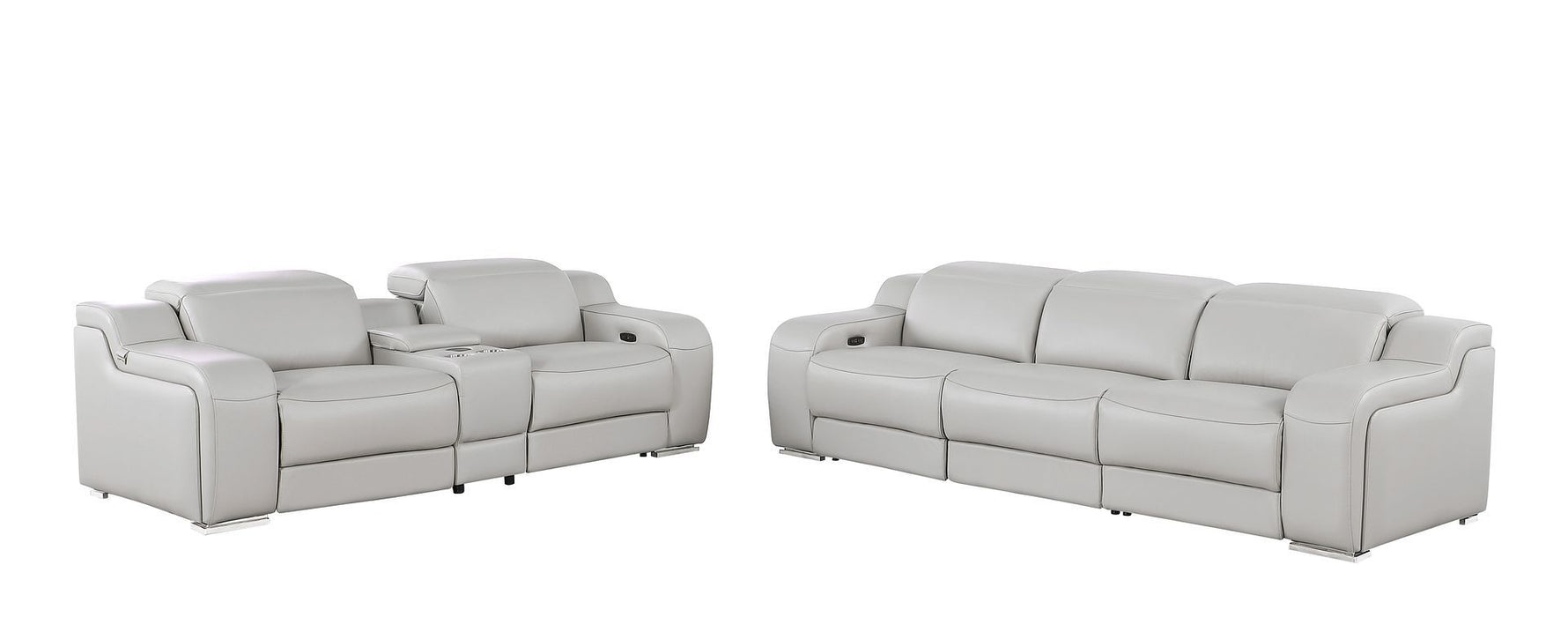 1116 - 6-Piece Modular Power Reclining Sofa And Console Loveseat Set In With 5 Power Recliners & Power Headrests