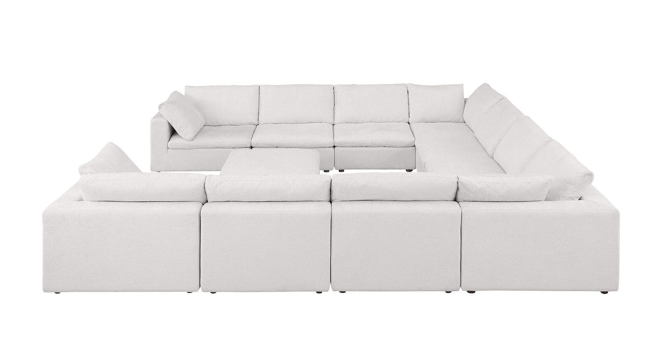 1100 - 11-Piece U-Shaped Sectional In Italian Fabric - Pearl