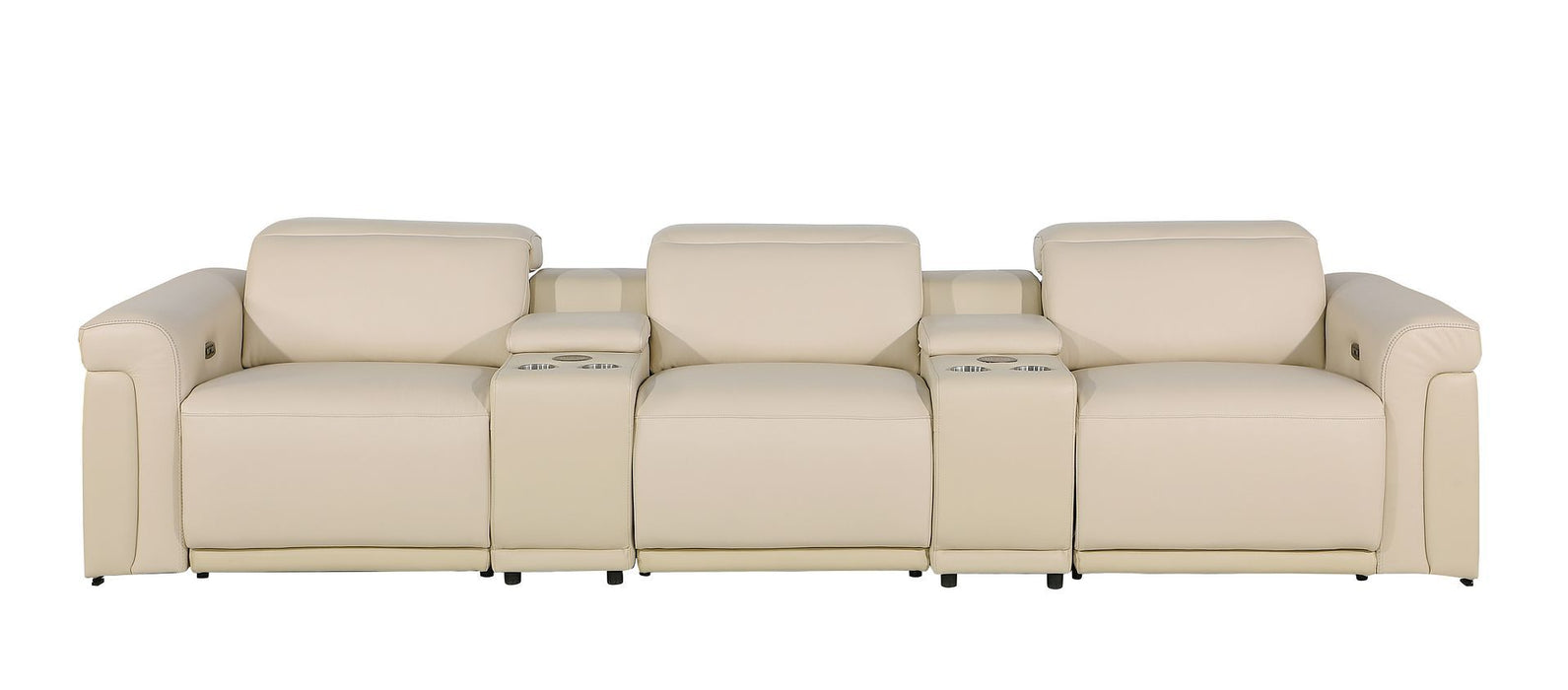1126 - 5-Piece Modular Power Reclining Sofa In With 3 Power Recliners & Power Headrests