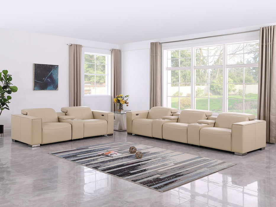 1208 - Modular Leather Sofa Loveseat With 6 Recliners And Power Headrests