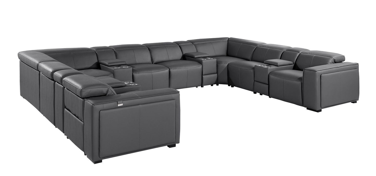 1224 - 12-Piece U-Shaped Sectional Sofa In With 4 Power Recliners & Power Headrests