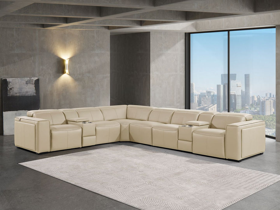 1224 - 8-Piece L-Shaped Sectional Sofa In With 3 Power Recliners & Power Headrests