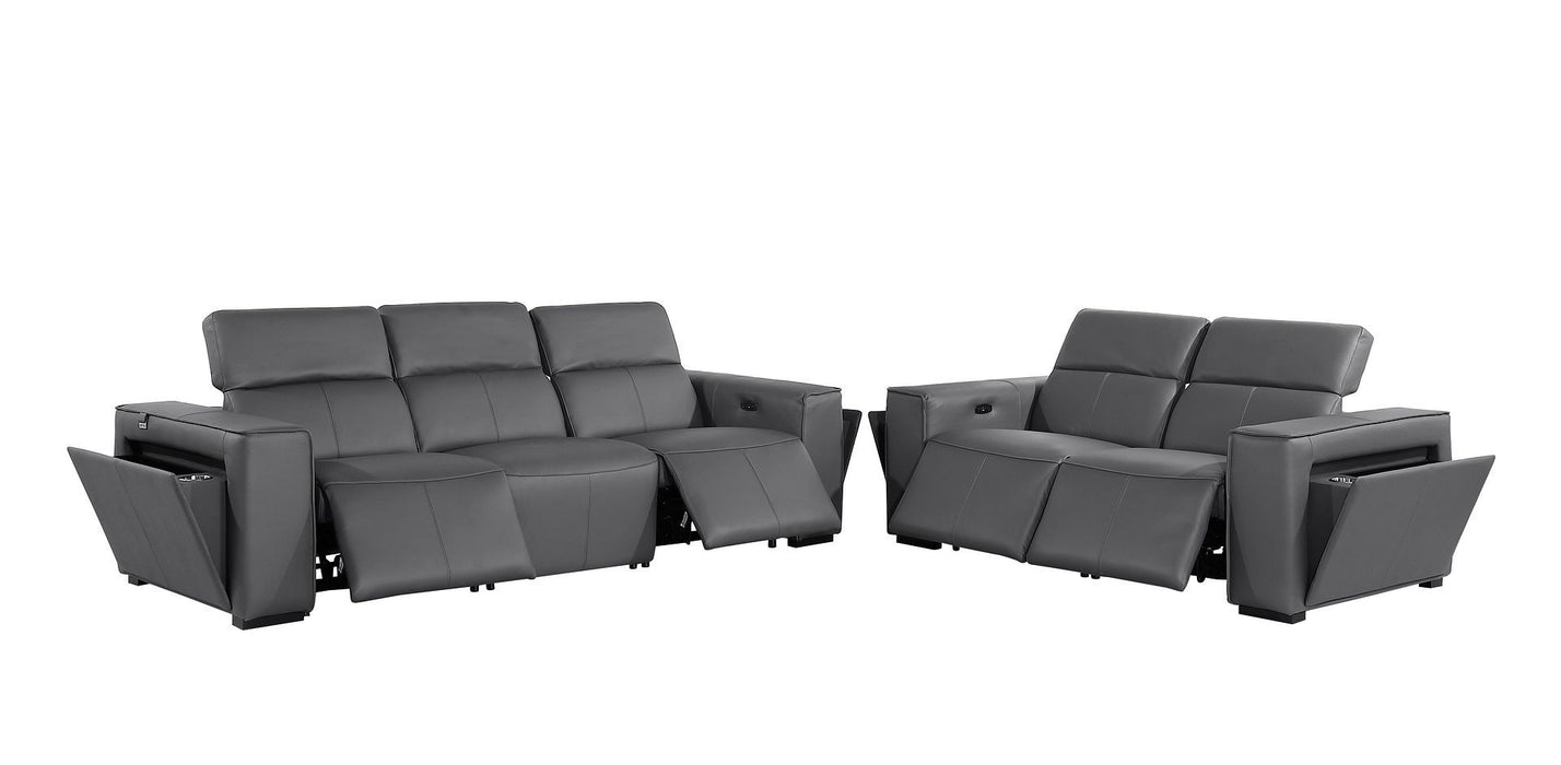 1224 - 5-Piece Modular Power Reclining Sofa And Loveseat Set In With 4 Power Recliners & Power Headrests