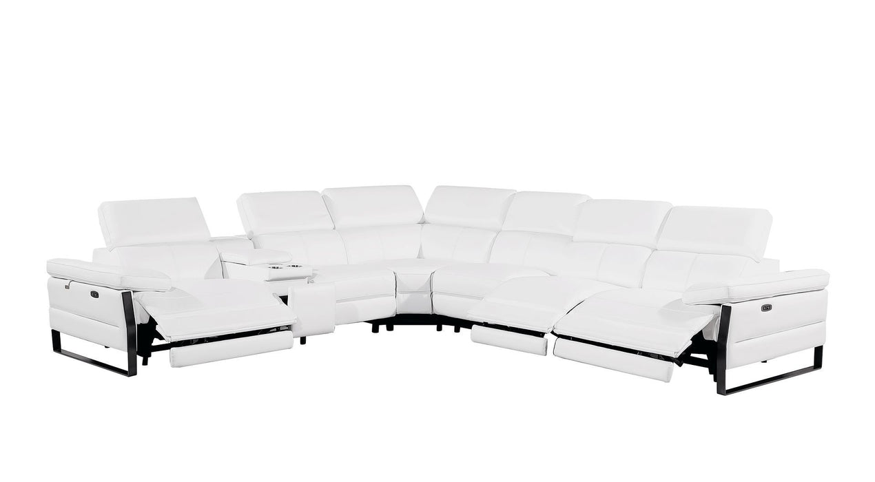 1246 - 7-Piece L-Shaped Modular Power Reclining Sectional With 3 Power Recliners And Power Headrests