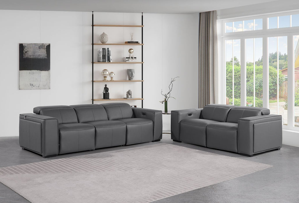 1224 - 5-Piece Modular Power Reclining Sofa And Loveseat Set In With 4 Power Recliners & Power Headrests