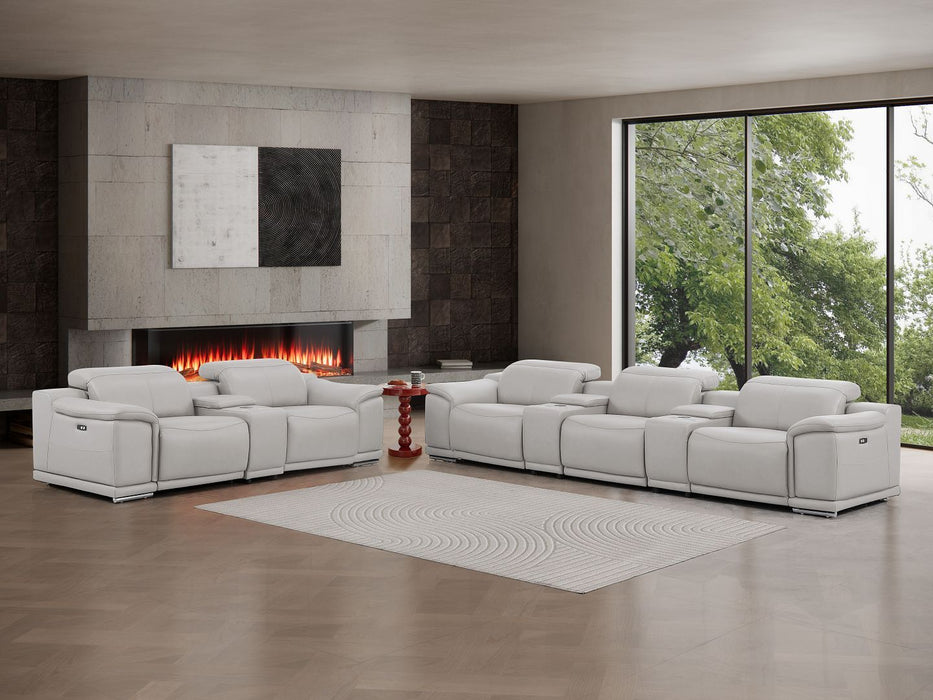 2679 - Power Reclining Sofa And Loveseat In Genuine Leather (5 Recliners With Power Headrests & 3 Consoles)