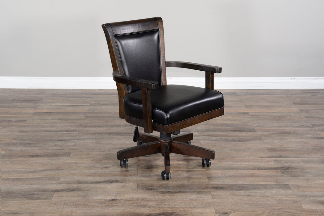Homestead - Game Chair With Casters, Cushion Seat & Back - Tobacco Leaf
