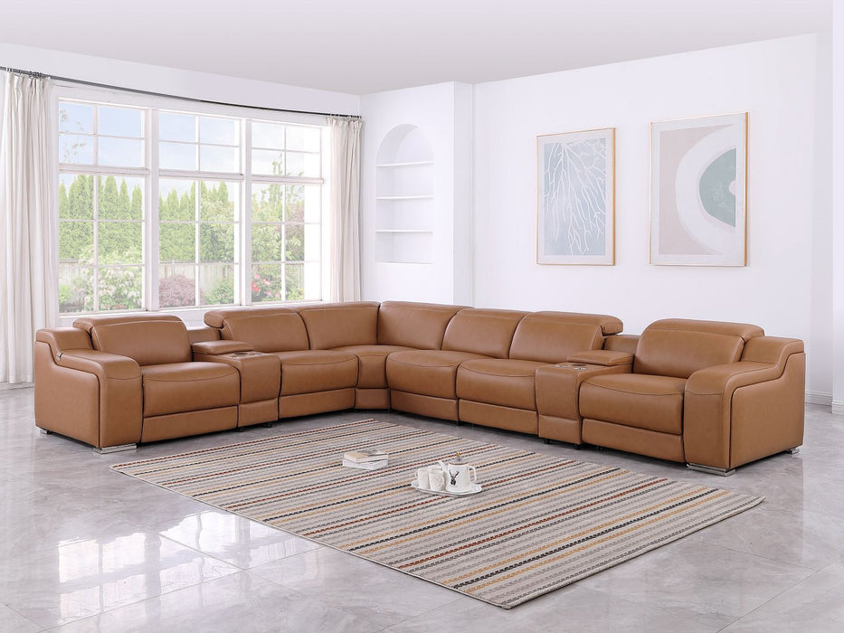 1116 - 8-Piece L-Shaped Sectional Sofa In With 3 Power Recliners & Power Headrests