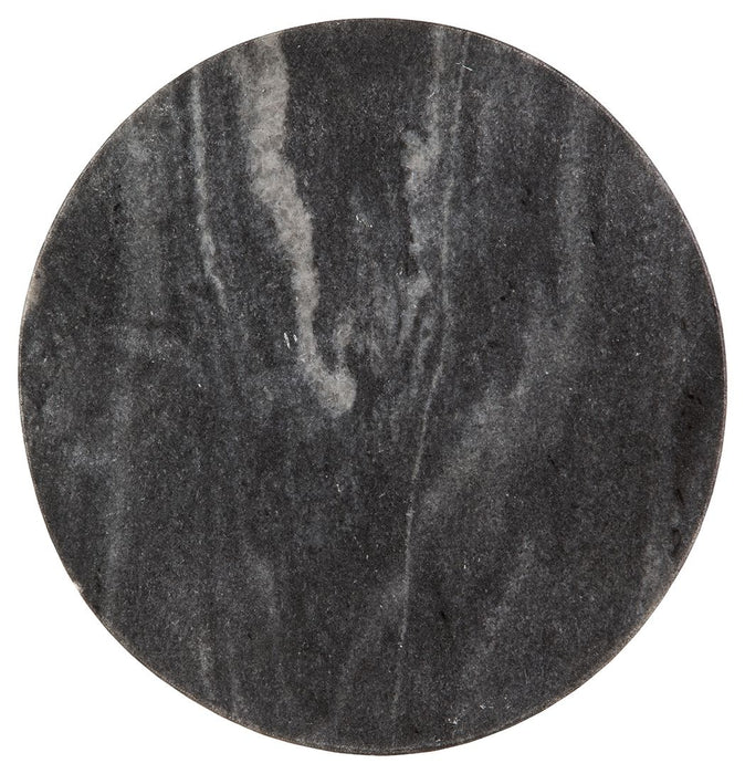 Caramont - Accent Table with White Base - Black / White / Gold Finish