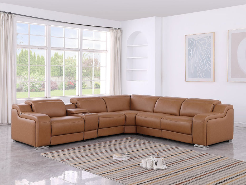 1116 - 6-Piece L-Shaped Sectional Sofa In With 3 Power Recliners & Power Headrests