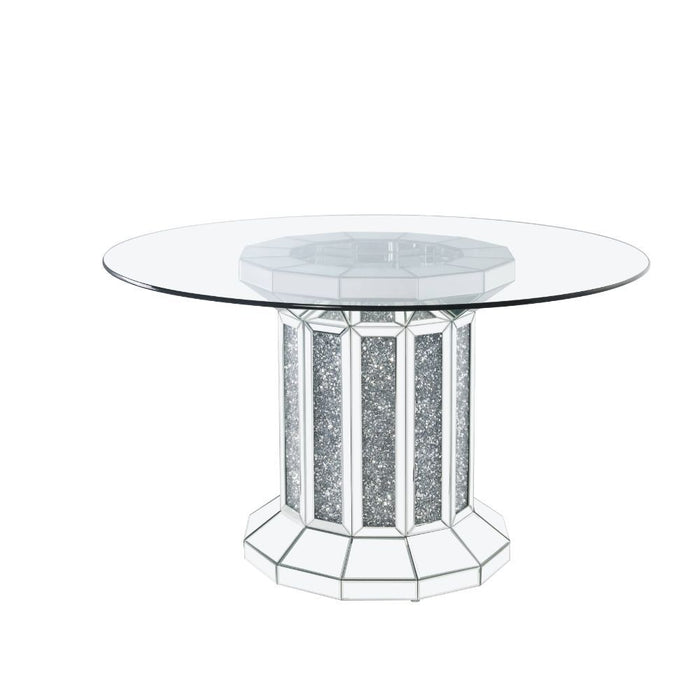 Noralie - Dining Table - Clear Glass Top & Mirrored & Faux Diamonds