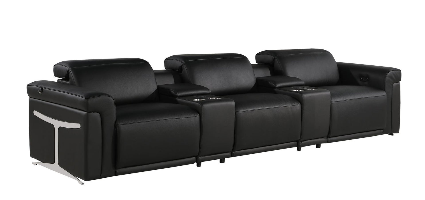 1126 - 5-Piece Modular Power Reclining Sofa In With 3 Power Recliners & Power Headrests