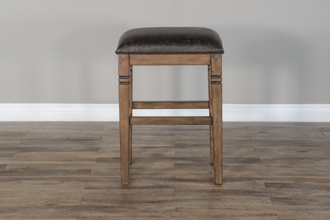 Doe Valley - Backless Stool With Cushion Seat - Brown / Black