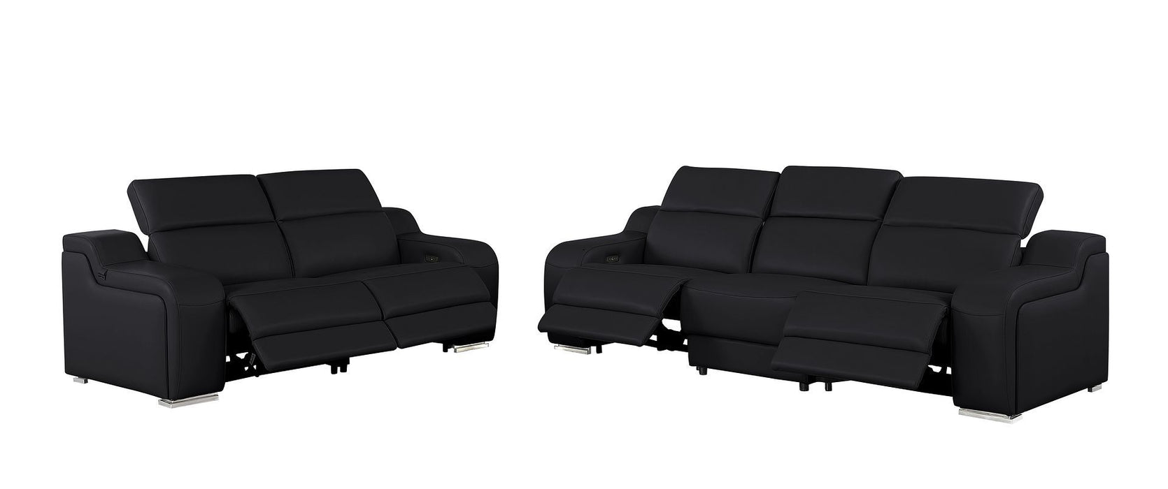 1116 - 5-Piece Modular Power Reclining Sofa And Loveseat Set In With 4 Power Recliners & Power Headrests