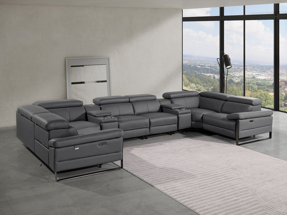 1246 - 8-Piece U-Shaped Modular Power Reclining Sectional With 4 Power Recliners And Power Headrest