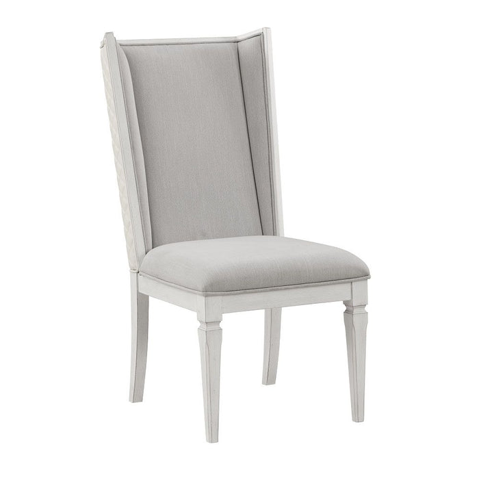 Katia - Hostess Chair (Set of 2) - Light Gray Linen & Weathered White