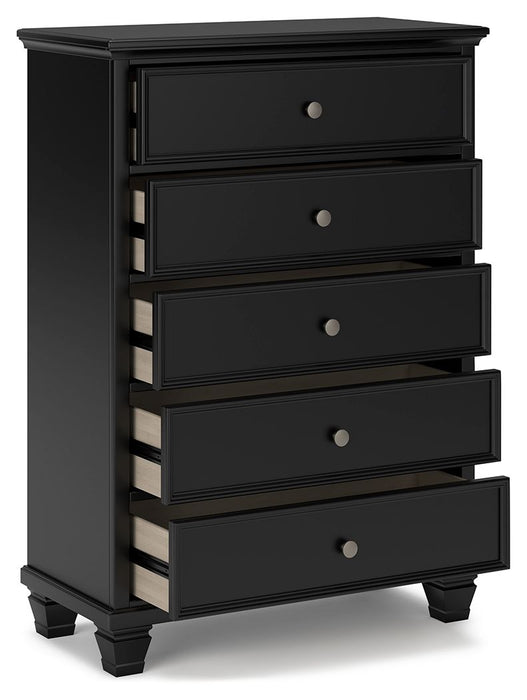 Lanolee - Five Drawer Chest - Black