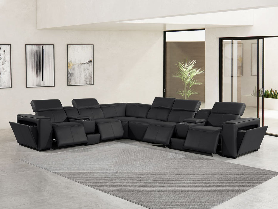 1224 - 8-Piece L-Shaped Sectional Sofa In With 4 Power Recliners & Power Headrests