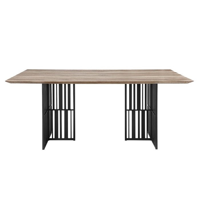 Zudora - Dining Table - Antique Oak & Black