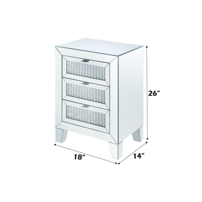 Noralie - 26" Accent Table - Mirrored & Faux Diamonds