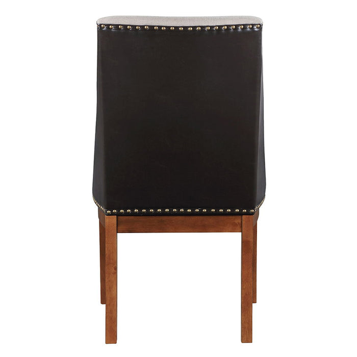 Gilsea - Fabric & Synthetic Leather Side Chair (Set of 2) - Beige & Brown Finish