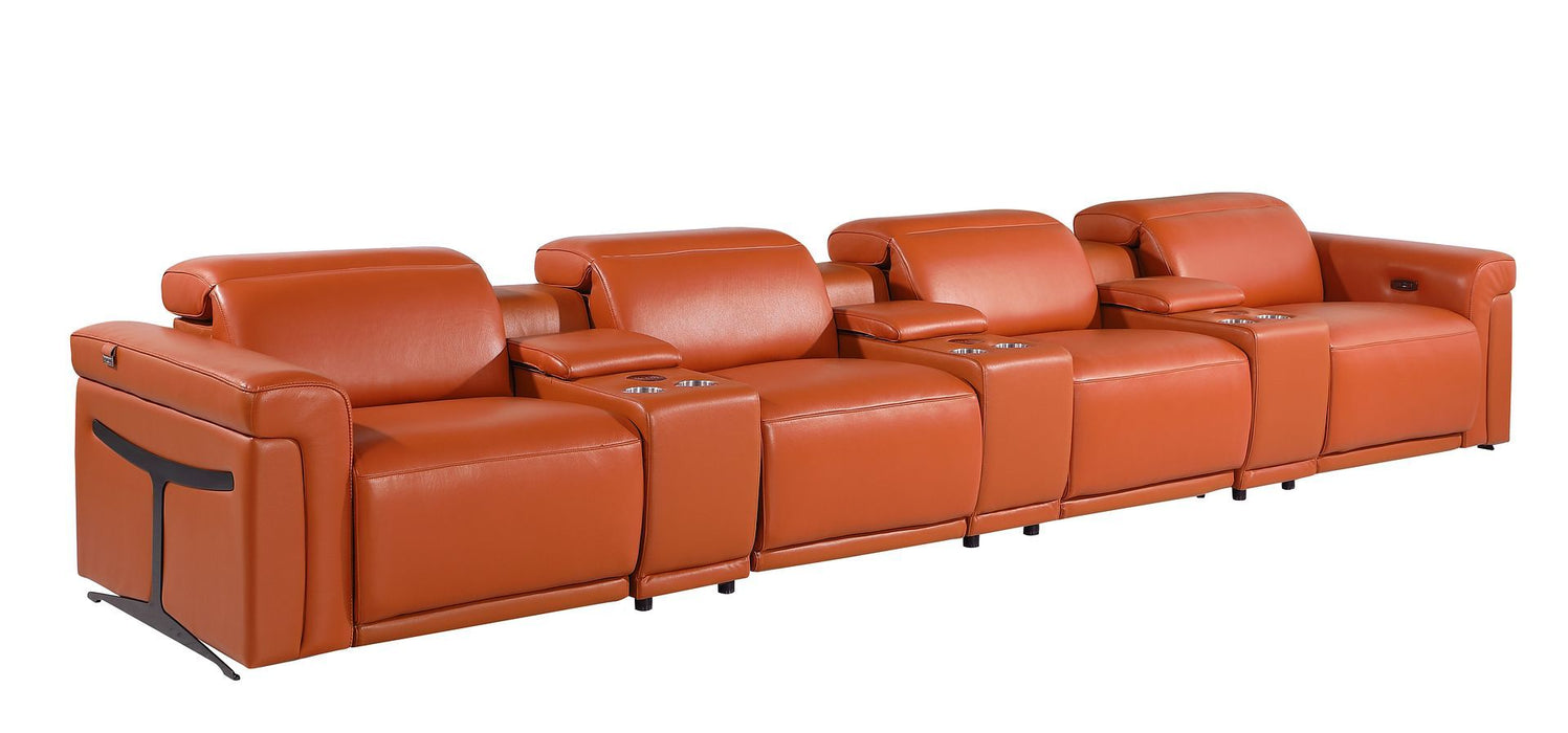 1126 - 7-Piece Modular Power Reclining Sofa In With 4 Power Recliners & Power Headrests