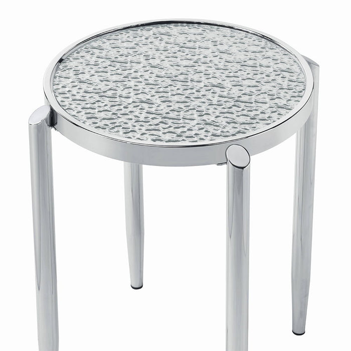 Abbe - End Table - Glass & Chrome