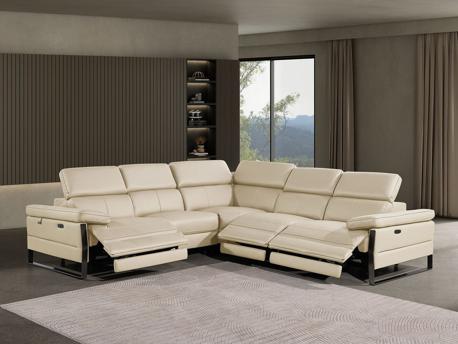 1246 - 5-Piece L-Shaped Modular Power Reclining Sectional With Power Headrests