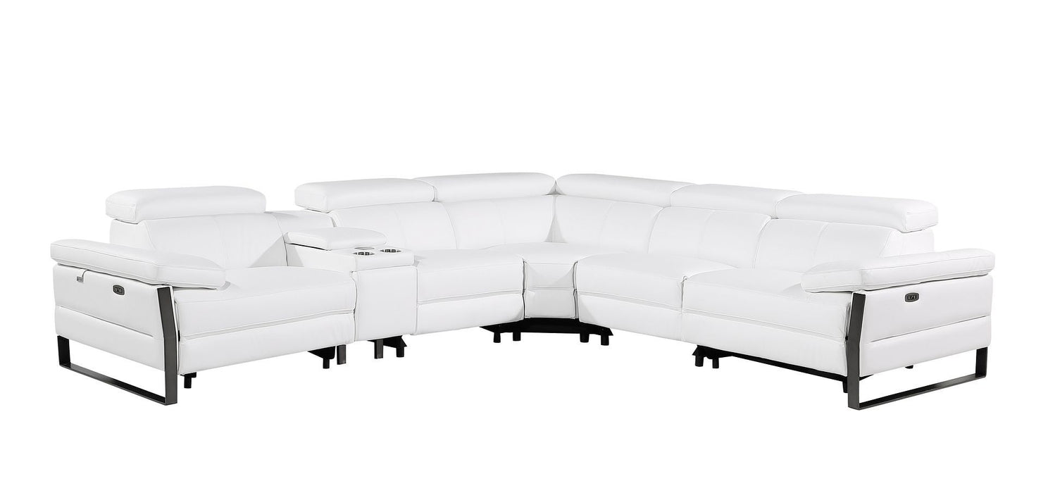 1246 - 6-Piece L-Shaped Modular Power Reclining Sectional With 3 Power Recliners And Power Headrests