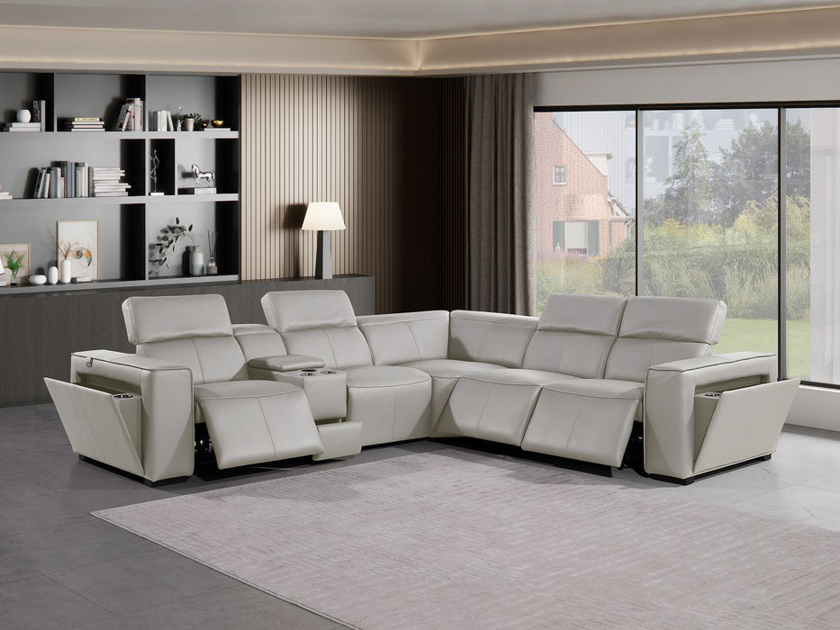 1224 - 6-Piece L-Shaped Sectional Sofa In With 3 Power Recliners & Power Headrests