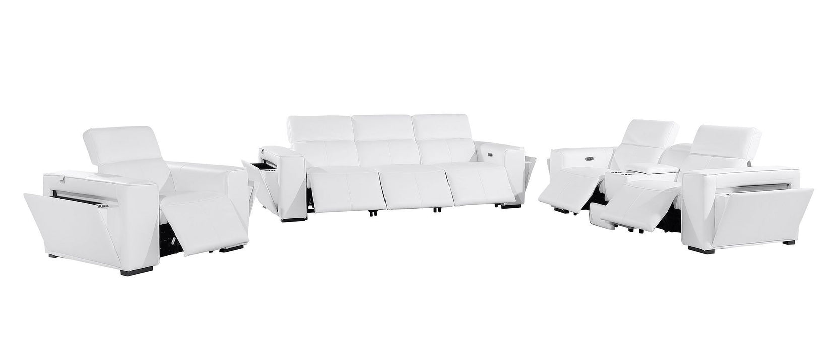 1224 - 7-Piece Modular Power Reclining Sofa, Loveseat & Chair Set In With 6 Power Recliners & Power Headrests