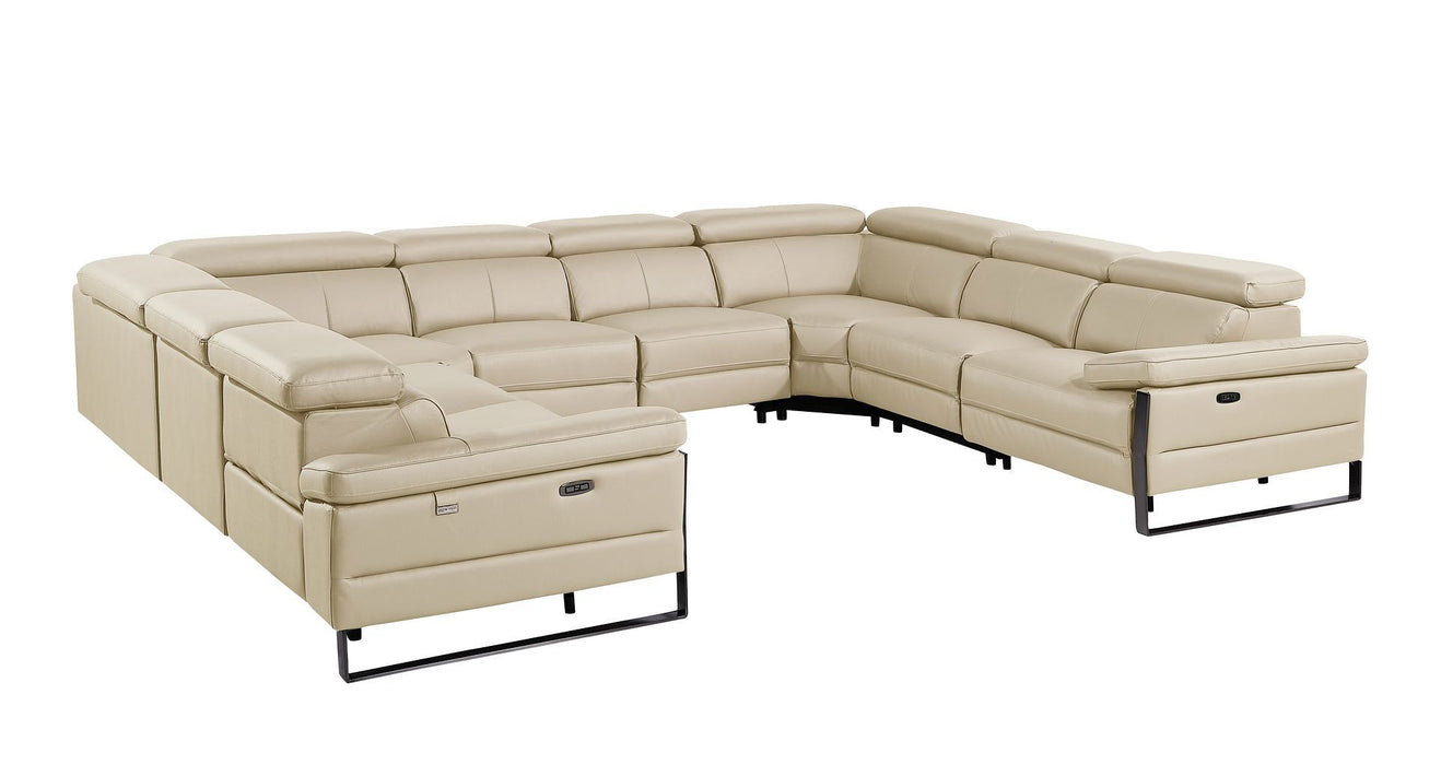 1246 - 8-Piece U-Shaped Modular Power Reclining Sectional With 4 Power Recliners And Power Headrests