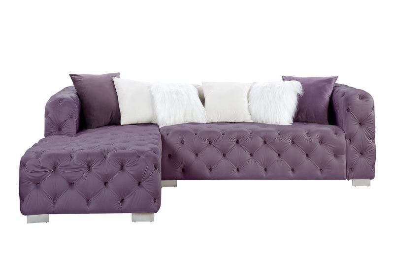 Qokmis - Sectional Sofa w/6 Pillows