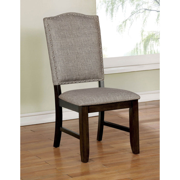 Teagan - Side Chair (Set of 2) - Dark Walnut / Gray