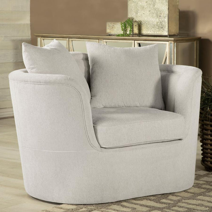 Kamilah - Upholstered Chair With Camel Back - Beige
