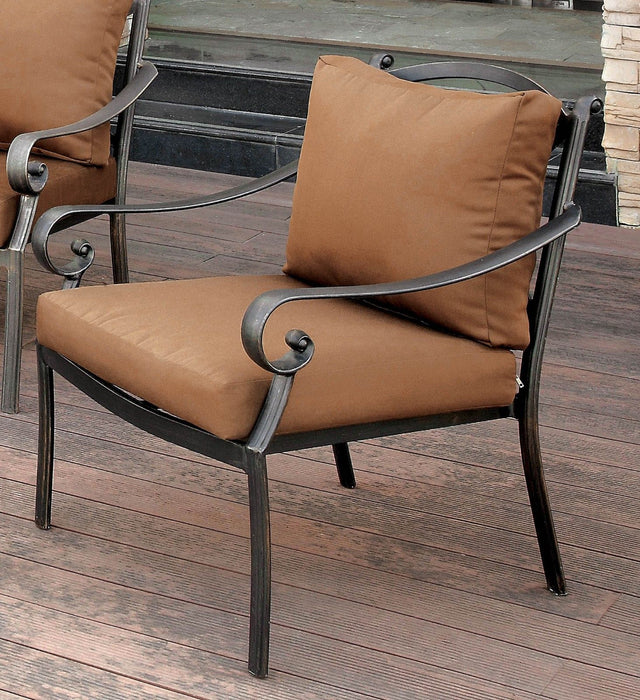 Bonquesha - Arm Chair - Brown / Distressed Black