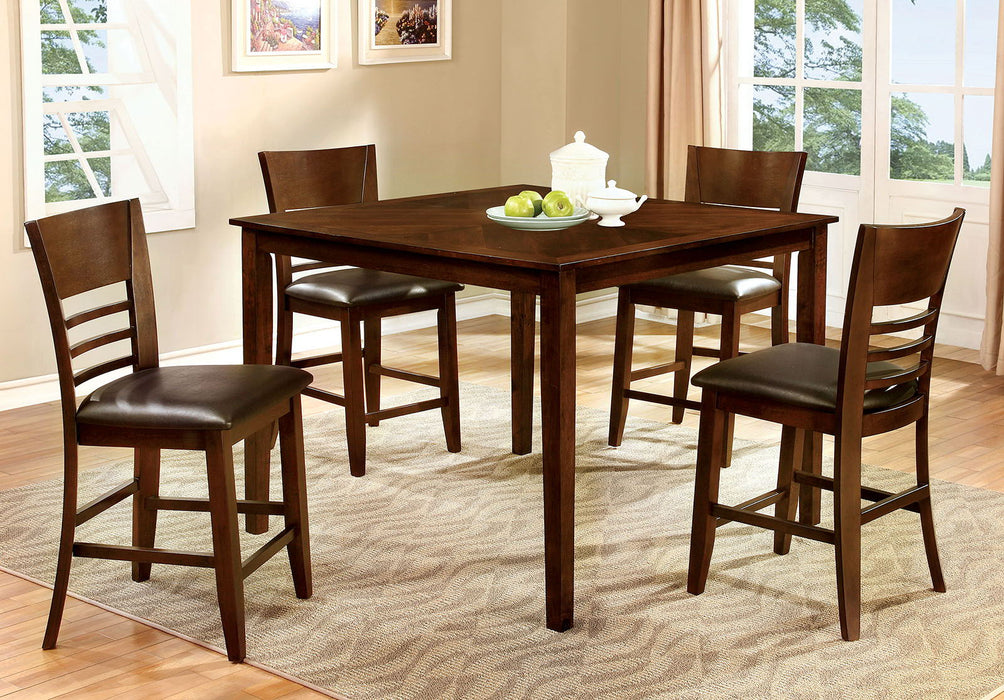 Hillsview - 5 Piece Counter Height Table Set - Brown Cherry