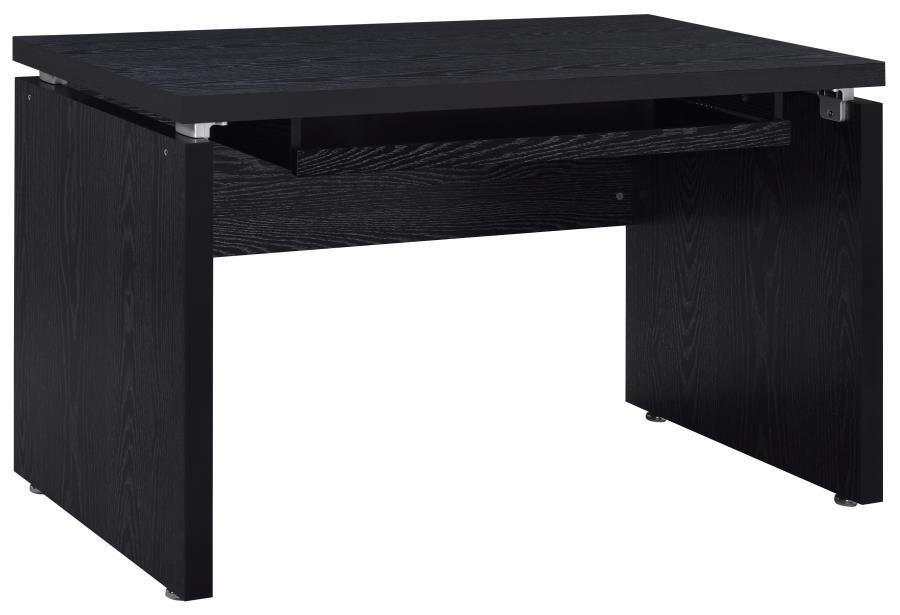 Russell - 2-Piece Computer Desk With Mobile CPU Stand - Black Oak