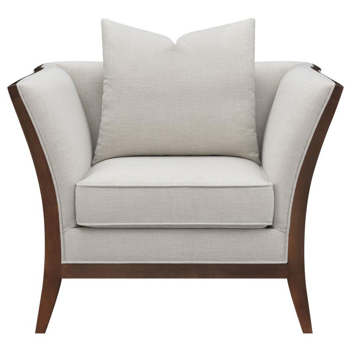 Lorraine - Upholstered Chair With Flared Arms - Beige