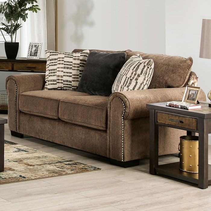 Laredo - Loveseat With Pillows - Brown