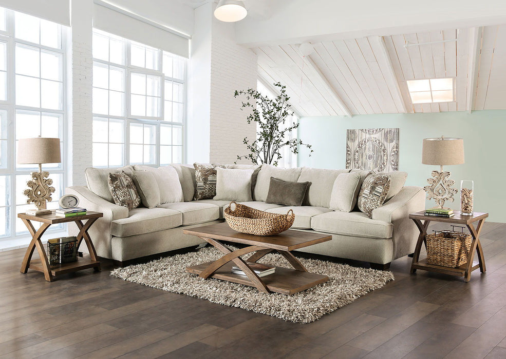 Mornington - Sectional - Ivory / Brown