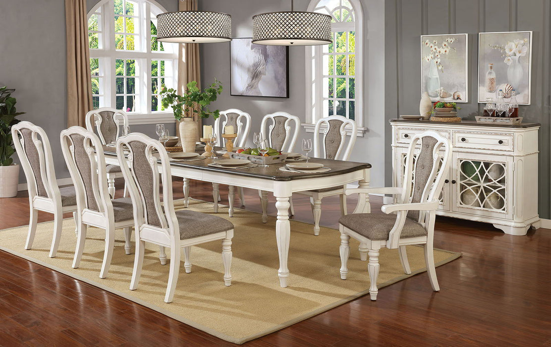 Leslie - Dining Table With 2*8"Leaf - White Wash / Walnut / Ash Brown