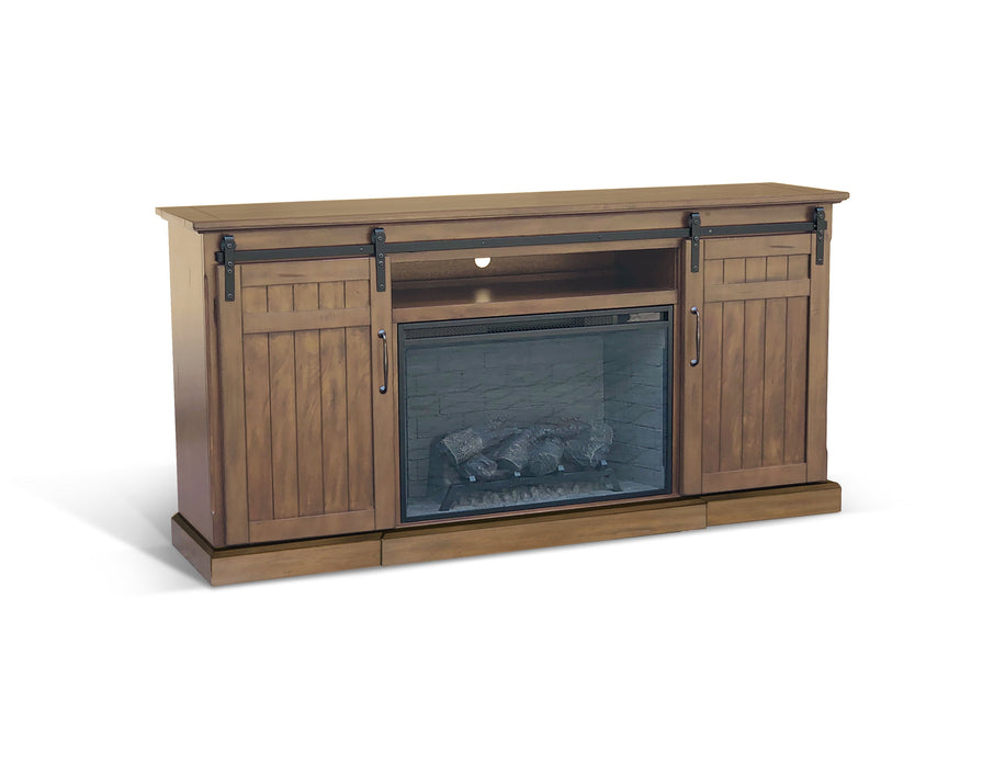 Doe Valley - TV Console With Fireplace Option - Dark Brown